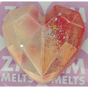 Strawberry And Cream GEO Hearts With Glitter
