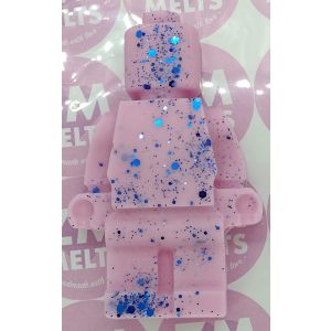 Pink Candy Floss Brick Person With Blue Glitter