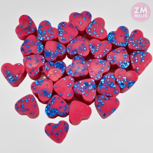 Strawberry Daiquiri Mini Love Hearts With Blue Glitter