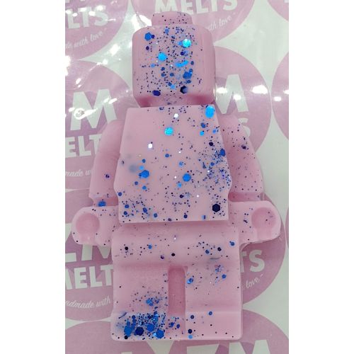 Pink Candy Floss Brick Person With Blue Glitter