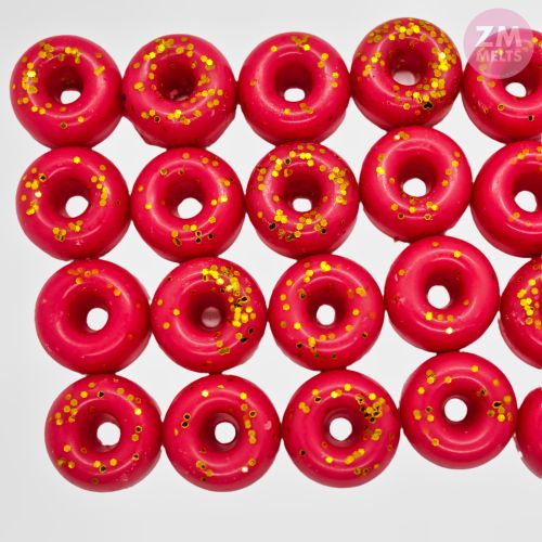 Strawberry Daiquiri Mini Doughnuts With Gold Glitter